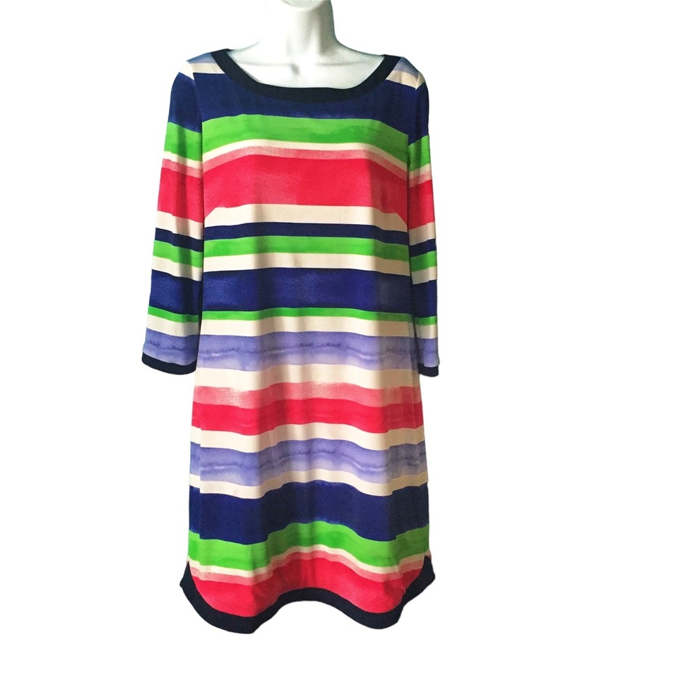 Vince Camuto Long Sleeved Striped Knit Dress